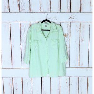 Vintage 90s cotton linen tunic button down shirt